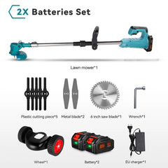 1500W Cordless String Trimmer - 7-Inch Mowing Width 12000RPM Grass Cutter