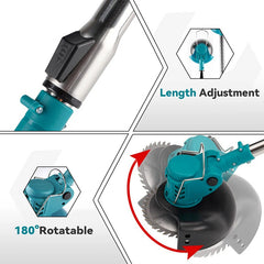 1500W Cordless String Trimmer - 7-Inch Mowing Width 12000RPM Grass Cutter