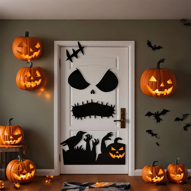 Halloween decorations room door window stickers decor