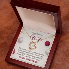 "To My Beautiful Wife at Christmas" Forever Love Necklace