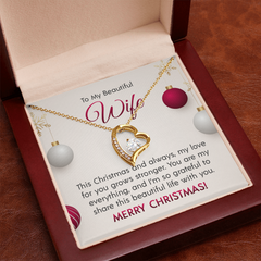 "To My Beautiful Wife at Christmas" Forever Love Necklace