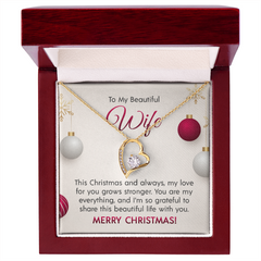 "To My Beautiful Wife at Christmas" Forever Love Necklace