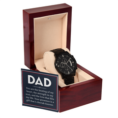 Black Chronograph Watch - For Dad Your Presence Is A Gift