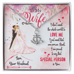 Anchor Pendant Necklace for Wife