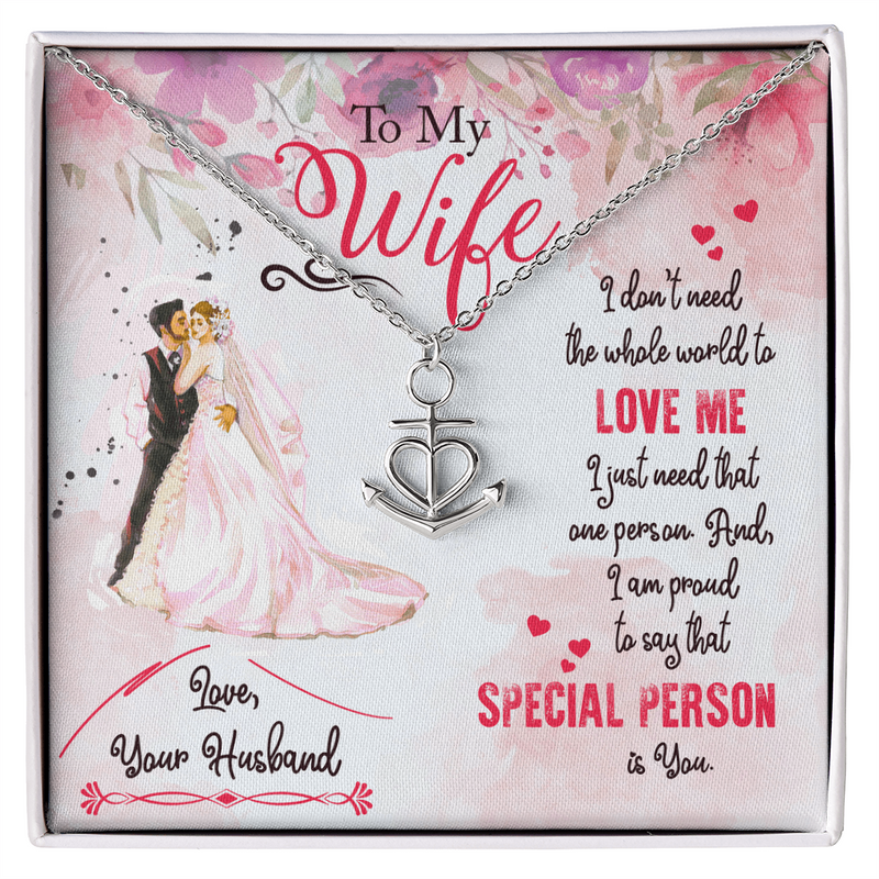 Anchor Pendant Necklace for Wife