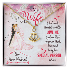 Anchor Pendant Necklace for Wife