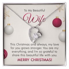 "To My Beautiful Wife at Christmas" Forever Love Necklace