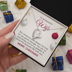 "To My Beautiful Wife at Christmas" Forever Love Necklace