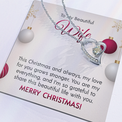 "To My Beautiful Wife at Christmas" Forever Love Necklace