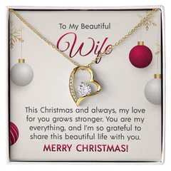 "To My Beautiful Wife at Christmas" Forever Love Necklace