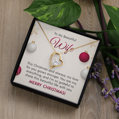 "To My Beautiful Wife at Christmas" Forever Love Necklace