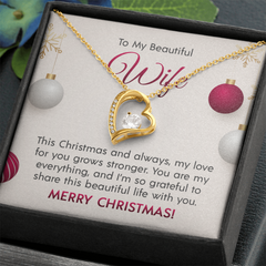 "To My Beautiful Wife at Christmas" Forever Love Necklace